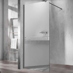 Душевая перегородка Vincea Walk-In 100 VSW-1H100MRGM профиль Вороненая сталь стекло зеркальное