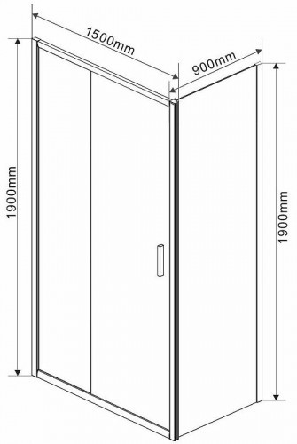 Душевой уголок Vincea Garda 150x90 VSR-1G9015CLB профиль Черный стекло прозрачное