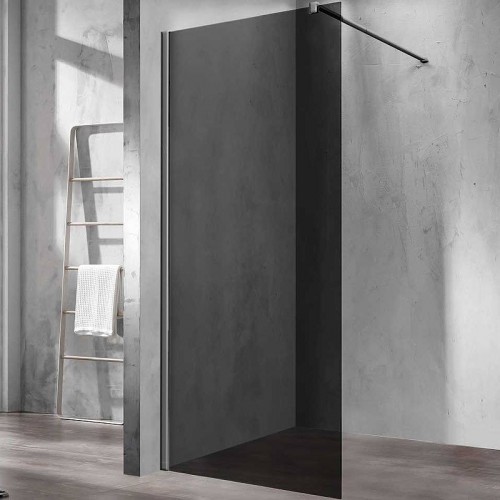 Душевая перегородка Vincea Walk-In 110 VSW-1H110CGGM профиль Вороненая сталь стекло тонированное