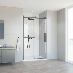 Душевая дверь Vincea Como Soft 130 VDS-1CS130CLGM профиль Вороненая сталь стекло прозрачное