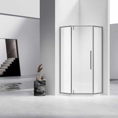 Душевой уголок Vincea Slim-N 100x100 VSP-4SN100CLGM профиль Вороненая сталь стекло прозрачное
