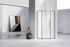 Душевой уголок Vincea Slim-N 100x100 VSP-4SN100CLGM профиль Вороненая сталь стекло прозрачное