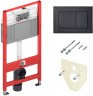 Комплект унитаза WeltWasser Merzbach 043 GL-WT 10000009939 с инсталляцией Tece Now 9400414 с сиденьем Микролифт и Черной матовой клавишей смыва