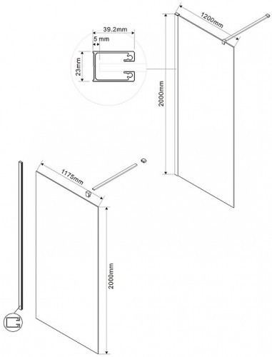 Душевая перегородка Vincea Walk-In 120 VSW-1H120CL профиль Хром стекло прозрачное