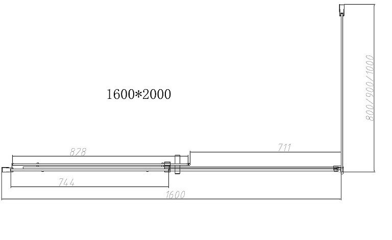 Душевой уголок Vincea Dice 160x100 VSR-4D1016CLB профиль Черный стекло прозрачное