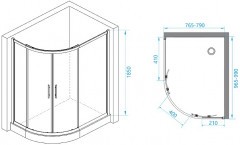 Душевой уголок RGW Passage PA-61 100х80 41086180-11 профиль Хром стекло прозрачное