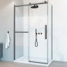 Душевой уголок Vincea Como Soft 110x100 VSR-1CS1011CLGM профиль Вороненая сталь стекло прозрачное