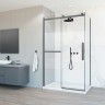 Душевой уголок Vincea Como Soft 110x100 VSR-1CS1011CLGM профиль Вороненая сталь стекло прозрачное
