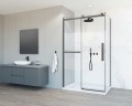 Душевой уголок Vincea Como Soft 110x100 VSR-1CS1011CLGM профиль Вороненая сталь стекло прозрачное