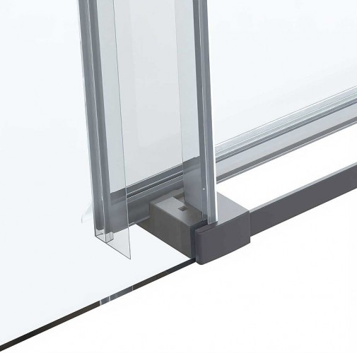Душевой уголок Vincea Como Soft 110x100 VSR-1CS1011CLGM профиль Вороненая сталь стекло прозрачное