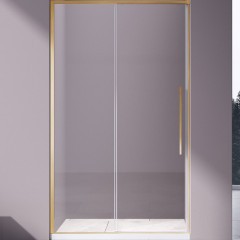 Душевая дверь Vincea Slim-N 110 VDS-4SN110CLG профиль Брашированное золото стекло прозрачное