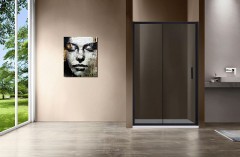 Душевая дверь Vincea Garda 120 VDS-1G120CGB профиль Черный стекло тонированное