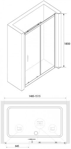 Душевая дверь RGW Classic CL-14-B 150 32091415-14 профиль Черный стекло прозрачное