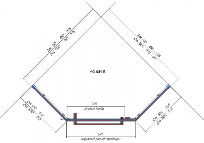 Душевой уголок RGW Hotel HO-084Gb 100x100 350608400-016 профиль Золото брашированное стекло прозрачное