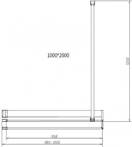 Душевая перегородка Vincea Walk-In HR 100 VSW-4HR100CG профиль Хром стекло тонированное