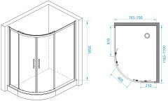 Душевой уголок RGW Passage PA-61 120х80 41086182-11 профиль Хром стекло прозрачное