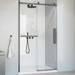 Душевая дверь Vincea Como Soft 110 VDS-1CS110CLGM профиль Вороненая сталь стекло прозрачное