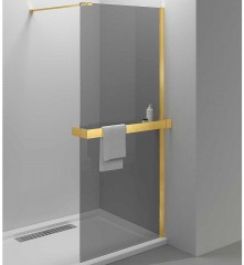 Душевая перегородка Vincea Walk-In HR 90 VSW-4HR900CGG профиль Брашированное золото стекло тонированное