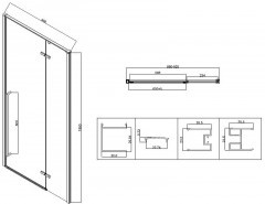 Душевой уголок Vincea Slim-N 90x90 VSR-5SN9090CLB профиль Черный стекло прозрачное