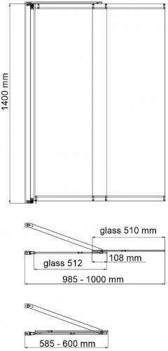 Шторка на ванну WasserKRAFT Main 100 41S02-100 Fixed профиль Хром стекло прозрачное