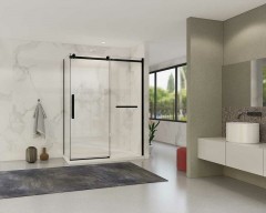 Душевой уголок Vincea Como Soft 150x80 VSR-1CS8015CLB профиль Черный стекло прозрачное