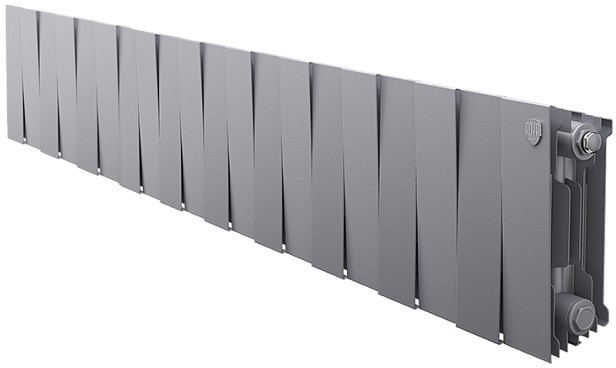 Биметаллический секционный радиатор отопления Royal Thermo PianoForte Silver Satin 200 / 20 секций