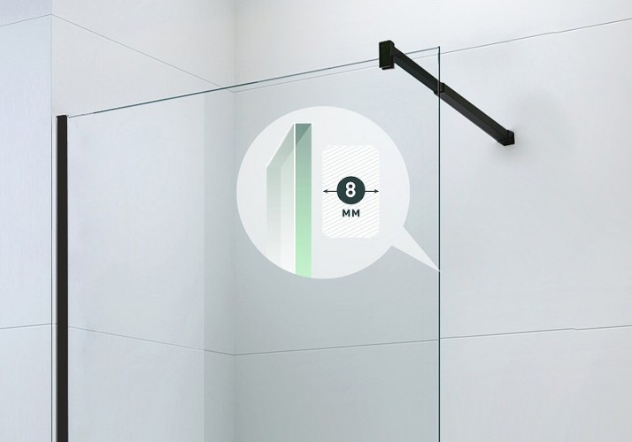 Душевая перегородка Berges Sky Black 110х200 064011 профиль Черный матовый стекло прозрачное