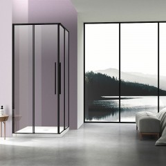 Душевой уголок Vincea Slim-N 90x90 VSS-4SN900CLB профиль Черный стекло прозрачное