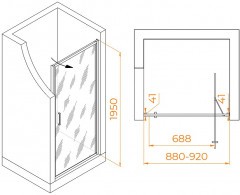 Душевая дверь RGW Stilvoll SV-05 90 70320509-31 профиль Хром стекло тонированное