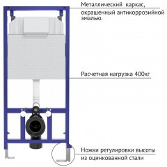 Комплект унитаза с инсталляцией Berges Novum 042453 с сиденьем Микролифт и клавишей смыва Хром матовый