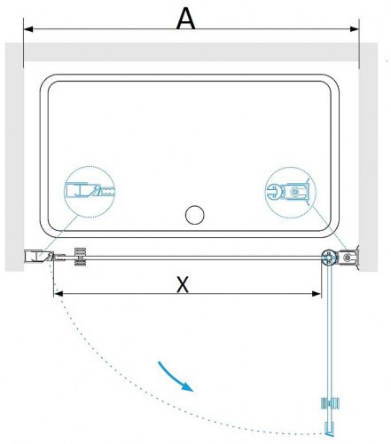 Душевая дверь RGW Dolphin TN-03B 90 54930309-14 профиль Черный стекло прозрачное
