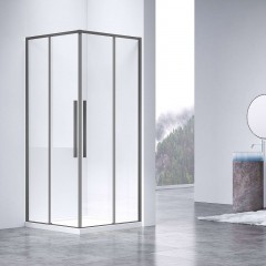 Душевой уголок Vincea Slim-N 100x80 VSS-4SN8010CLGM профиль Вороненая сталь стекло прозрачное