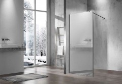 Душевая перегородка Vincea Walk-In 90 VSW-1H900MRGM профиль Вороненая сталь стекло зеркальное