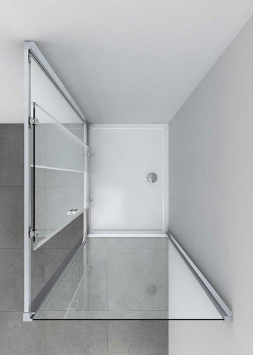 Душевой уголок Vincea Alpha 100x90 VSR-3AL9010MT профиль Хром стекло текстурное
