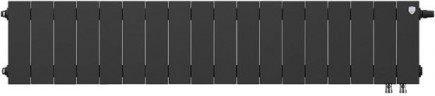 Биметаллический секционный радиатор отопления Royal Thermo PianoForte Noir Sable 200 / 18 секций нижнее правое подключение
