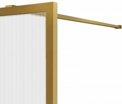Душевая перегородка Vincea Walk-In 90 VSW-1HP900FLBG профиль Брашированное золото стекло рифленое