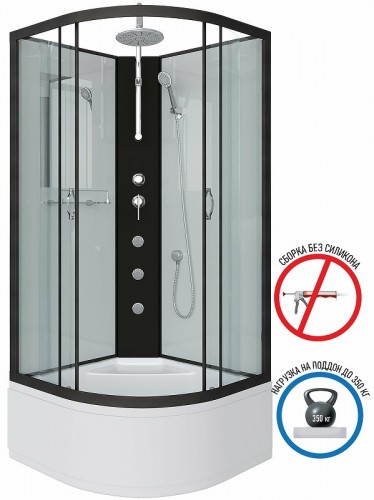 Душевая кабина Niagara Classic 100х100 NG-6709-14BKTG с гидромассажем