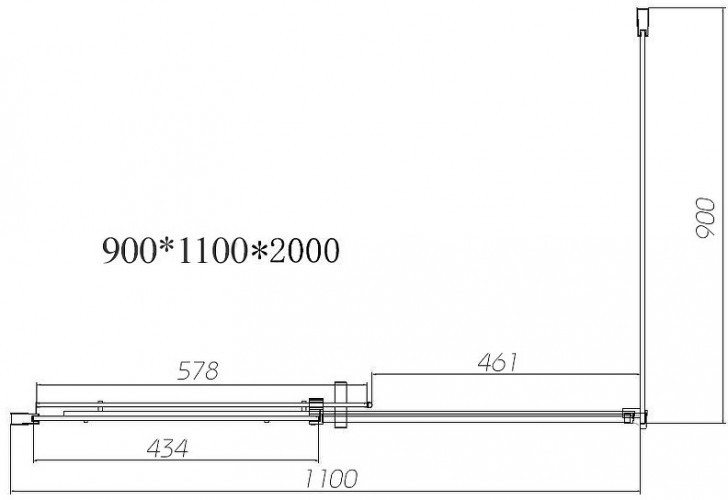 Душевой уголок Vincea Dice 110x90 VSR-4D9011CL профиль Хром стекло прозрачное