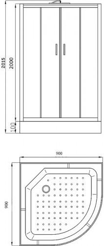 Душевая кабина Parly Bianco Эконом 90x90 EB931 без гидромассажа
