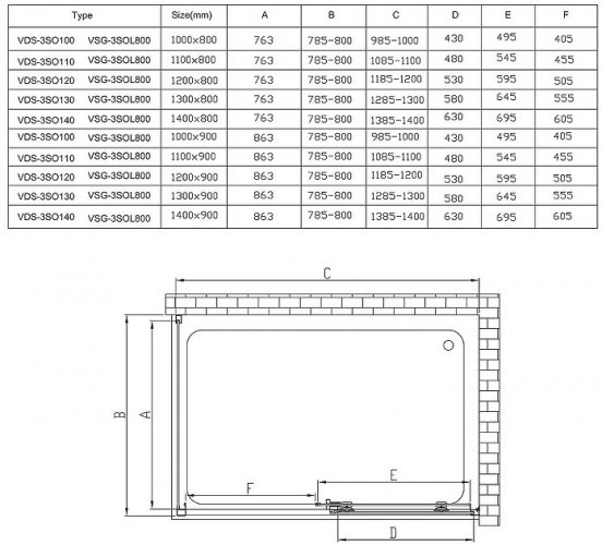 Душевой уголок Vincea Soft 120x90 VSR-3SO9012CL профиль Хром стекло прозрачное
