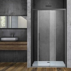 Душевая дверь Vincea Soft 120 VDS-3SO120CLGM профиль Вороненая сталь стекло прозрачное