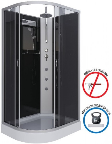 Душевая кабина Niagara Classic 120х80 R NG-3512-14RBKTG с гидромассажем