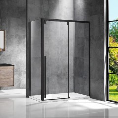 Душевой уголок Vincea Lugano 130х80 VSR-1L8013CLB-1 профиль Черный стекло прозрачное