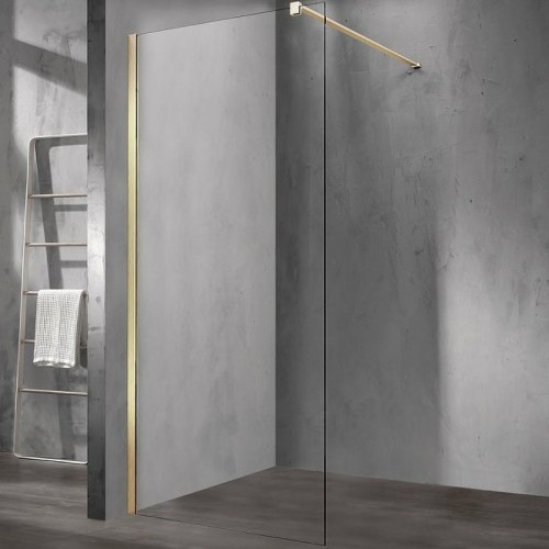 Душевая перегородка Vincea Walk-In 120 VSW-1H120CLG профиль Золото матовое стекло прозрачное
