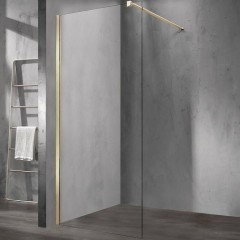 Душевая перегородка Vincea Walk-In 120 VSW-1H120CLG профиль Золото матовое стекло прозрачное