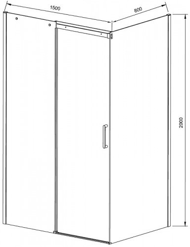 Душевой уголок Vincea Dice 150x80 VSR-4D8015CLGM профиль Вороненая сталь стекло прозрачное