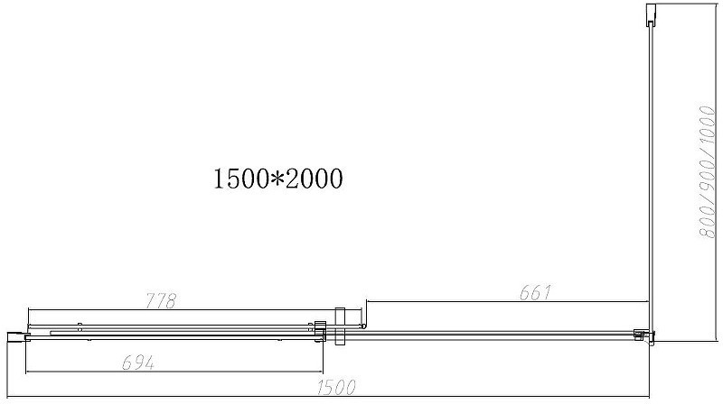 Душевой уголок Vincea Dice 150x80 VSR-4D8015CLGM профиль Вороненая сталь стекло прозрачное