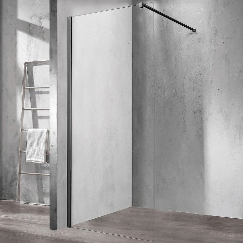 Душевая перегородка Vincea Walk-In 90 VSW-1H900CLB профиль Черный матовый стекло прозрачное