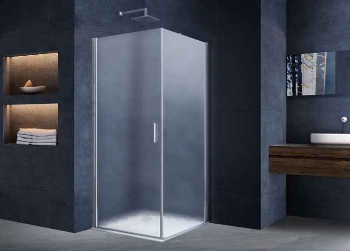 Душевой уголок Vincea Alpha 90x90 VSR-3ALP9090MT профиль Хром стекло текстурное
