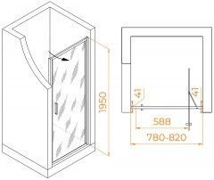 Душевая дверь RGW Stilvoll SV-05 80 70320508-11 профиль Хром стекло прозрачное